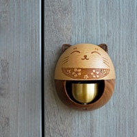 Timbre de madera magnético hecho a mano con timbre de latón, campana de notificación ecológica para alquiler para tienda Boutique de apartamentos
