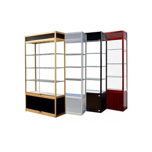 خزانة عرض زجاجية مضاءة بتقنية LED - خزانة عرض فاخرة للتماثيل مع ألواح زجاجية مقواة شفافة كالكريستال - Product Image 1