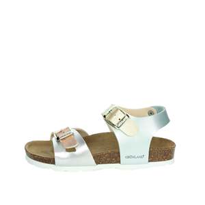 Sandalo da ragazza Grunland SB0646-40 con suola in sughero color argento metallizzato - Product Image 1