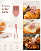 Ensemble d'ustensiles de cuisson en silicone 5 pièces, résistant à la chaleur, de qualité alimentaire : fouet, pince alimentaire, pinceau à huile, racloir ménager, spatule de cuisine