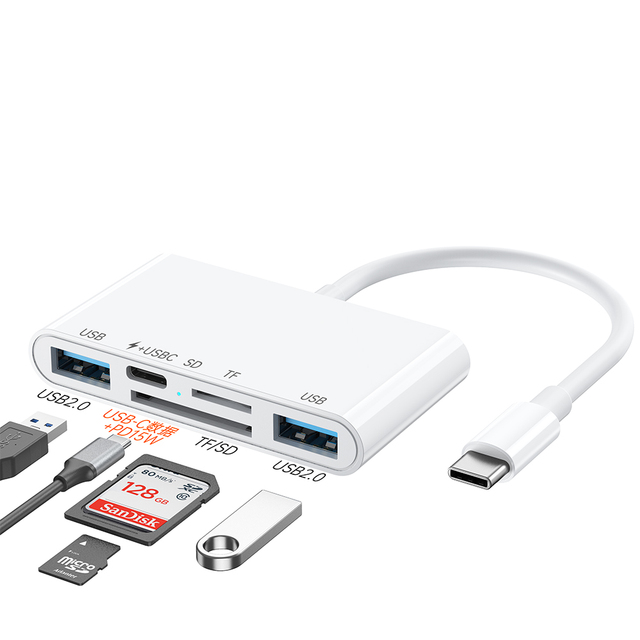 5-in-1 USB C to DP Hub Docking Converter for Expansion Dock Type-C Thunderbolt 3 to 8K60Hz with DisplayPort/USB/100W PD Port
