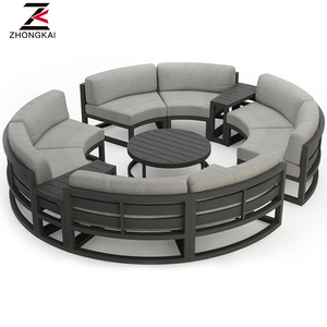 Mobilier <span class=keywords><strong>d</strong></span>'extérieur en aluminium avec cadre en métal Canapé de jardin demi-<span class=keywords><strong>rond</strong></span> - Product Image 3
