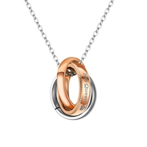 Collar colgante <span class=keywords><strong>de</strong></span> anillo <span class=keywords><strong>de</strong></span> <span class=keywords><strong>Her</strong></span> King His Queen <span class=keywords><strong>de</strong></span> acero inoxidable <span class=keywords><strong>de</strong></span> estilo <span class=keywords><strong>de</strong></span> moda hecho en fábrica para regalo <span class=keywords><strong>de</strong></span> San Valentín - Product Image 2