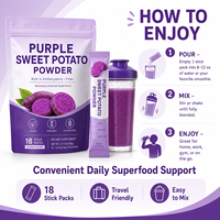 Poudre de Patate Douce Violette Naturelle avec Sel Rose de l'Himalaya, Vitamine C et Betterave – Bâtonnets Super Alimentaires Électrolytiques pour l'Hydratation