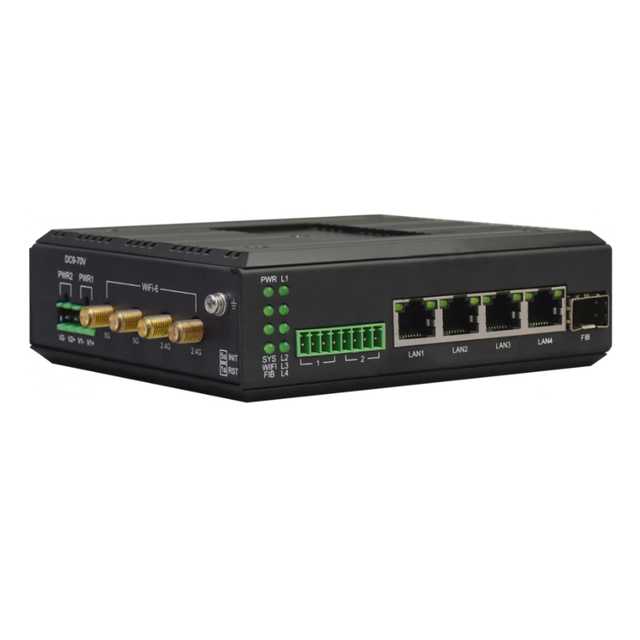 4*Gigabit Ethernet + 1*Gigabit SFP + 2*Serial Port WiFi6 Router (Supports POE)