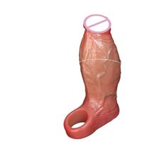 Manchon de pénis manuel creux et portable, réutilisable, épaissi, avec sangle, pour l'agrandissement et l'extension du pénis masculin, pour adultes