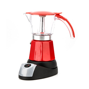 เครื่องชงกาแฟไฟฟ้า L-Beams รุ่น Moka Pot สีแดง ขนาด 3-6 ถ้วย สำหรับใช้ในบ้าน - Product Image 1