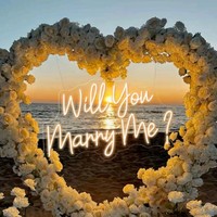 Veux-tu m'épouser ? Mur de fond de scène de mariage personnalisé en acrylique LED néon, best-seller, avec une ambiance romantique.