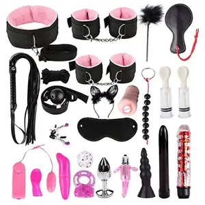 Popular Amazon Bdsm 25Pcs/Set Sex Bondage Kit Nipple Clamps Restraint Leather Bondage Adult Sex Games Set For Couples