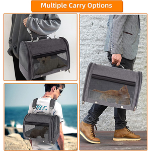 Soft Sided Pet Carrier Bag, Easy Vet Visit <strong>Dogs</strong> Cats Carrier, Portable Foldable Pet <strong>Cage</strong> Kennel for Under 14 Lbs Puppy Kitten