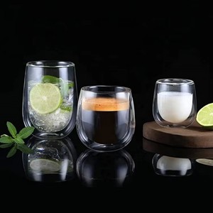 Petites tasses à thé et soucoupes pour boissons chaudes, tasses à espresso en verre pour latte, cappuccino, tasses à café pour café et espresso - Product Image 4