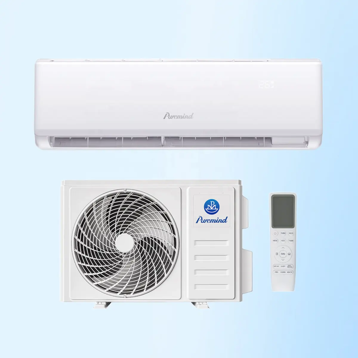 Puremind Home Mini climatiseur split 9000-24000 Btu climatisation murale domestique marche/arrêt refroidissement par air domestique