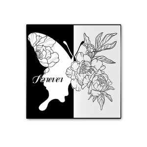 Arte Murale Moderna in Acrilico, Specchio Decorativo <span class=keywords><strong>con</strong></span> Farfalle in Bianco <span class=keywords><strong>e</strong></span> Nero, Opera d'Arte Dipinta su Specchio per <span class=keywords><strong>Parete</strong></span> - Product Image 6