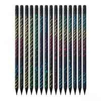 Crayons en bois noir OEM d'usine EN71, crayons en graphite de bois noir pour l'écriture des enfants, pour fournisseurs de papeterie