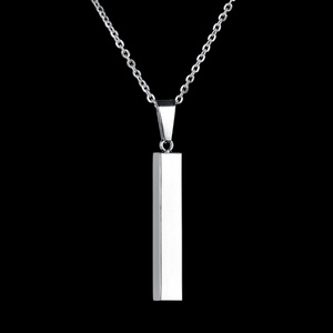 Factory Custom Personalized Stainless Steel Blank <b>Name</b> Gold Plated Classic Link Chain Engravable Vertical Bar <b>Necklace</b> - Product Image 5