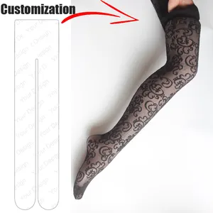 Collants pour filles de grande taille Motif personnalisé Bas en nylon transparent soyeux pour femmes Collants de travail quotidiens