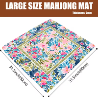 Tapis de Mahjong en caoutchouc floral aquarelle, grand tapis de jeu carré antidérapant 800x800mm
