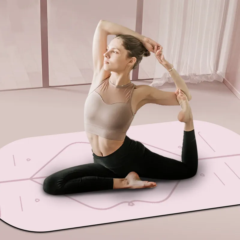 Tappetino per yoga con logo personalizzato di alta qualità, con stampa ad arco ovale, produttore naturale, rotondo eco friendly
