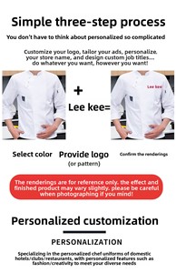 Blouse de chef à manches longues en coton mélangé, respirante, confortable, en tissu tricoté, uniformes de cuisine pour boulanger, pâtissier, chef cuisinier - Product Image 6