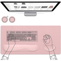 Tapis de souris antidérapant en daim, rose, antidérapant, pour bureau, en PVC, PU