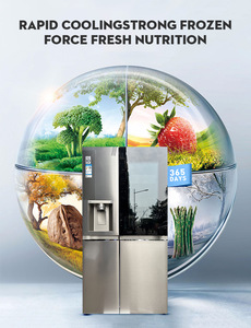Réfrigérateur domestique 655L Premium à portes françaises, design spacieux, compresseur économe en énergie, acier inoxydable, encastrable, grande capacité - Product Image 2