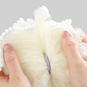 Bath Sponge Flower Large Size Soft For Women White Polyester - Product Image 3