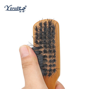 Cepillo para zapatos Yinste de madera maciza con cerdas de cerdo y mango para la eliminación de manchas y limpieza - Product Image 4