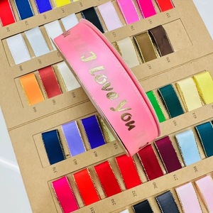 2.5CM personalizzato lettera "ti amo" nastro di raso rosa rosso nero fai da te decorazione regalo di San Valentino 100% poliestere per fiore - Product Image 3