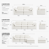 Sofá Seccional Modular Minimalista Beige de 3 Plazas en Forma de L, Sofá Tapizado para Apartamentos, Hoteles y Salas de Estar, Cómodo, Blanco
