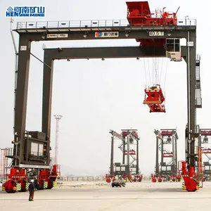 Harbour Container Straddle Carrier 40 ton 50 ton 60 ton Rubber Tyre Container Gantry Crane Price