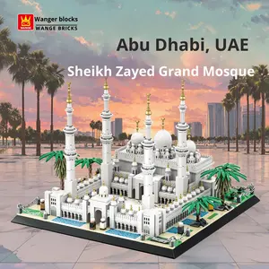 Wange 5253 UAE Abu Dhabi Sheikh Zayed Gran <span class=keywords><strong>Mezquita</strong></span> Arquitectura Escena callejera 1:8 Bloques <span class=keywords><strong>de</strong></span> construcción <span class=keywords><strong>de</strong></span> plástico DIY Juguete transfronterizo - Product Image 5