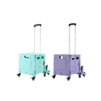 Vente en gros de chariots à provisions pliants universels polyvalents en plastique robustes chariots à provisions ajustables personnalisés à la main