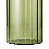 Ensemble de 6 verres à boire en verre borosilicate teinté vert et ondulé Hiball pour jus de fruits