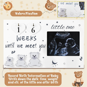 Ourwarm Sonogram Fotolijst Uniek Cadeau Voor Aanstaande Moeder Ouders Echografie Fotolijst Aftellende Weken Gemaakt Van Mdf-Ijzer - Product Image 3