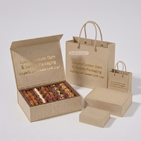 Boîtes de baklava Eid Mubarak directement de l'usine, emballage de luxe personnalisé avec logo, date et confiseries, emballage à clapet magnétique avec sac