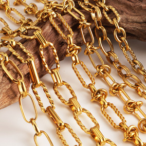 थोक 18k सोने की प्लेटेड डीवीडी श्रृंखला हार स्टेनलेस स्टील हार श्रृंखला थोक हाइपोएलर्जेनिक वाटरप्रूफ तिरनिश मुक्त गहने - Product Image 4