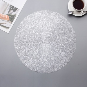IN MAGAZZINO Argento Non-Slip Da Pranzo di Forma Rotonda <span class=keywords><strong>Tovagliette</strong></span> IN <span class=keywords><strong>PVC</strong></span> Per La Decorazione Domestica, Set di 12 - Product Image 2