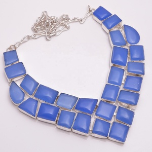 Collar de aniversario de boda de compromiso clásico Chapado en plata 925 joyería de piedras preciosas turquesas naturales - Product Image 4