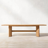 Ensemble de mobilier de jardin populaire pour restaurant, table et chaises d'extérieur en rotin PE et teck massif de luxe