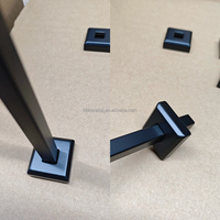 Base plate en aluminium noir mat facile à installer, adaptée aux balustres carrés de 1/2 pouce, décoration d'escalier intérieur