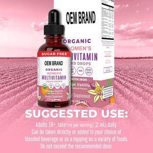 OEM şekersiz Vegan kadın vitaminleri takviyesi organik bayan Multivitamin sıvı ruh hali dengesi bağışıklık desteği için düşer - Product Image 5