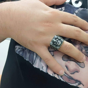 Men's Skull <b>Ring</b> <b>Titanium</b> Steel Vintage Rose Design SA1173 Gift Jewelry - Product Image 4