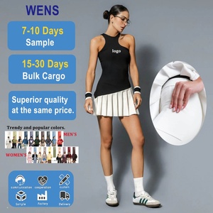 Vestido de tenis sin mangas con cremallera para mujer, para pickleball y fitness al aire libre, conjunto de playa con pantalones cortos plisados, ropa de tenis personalizada OEM para equipo y entrenamiento. - Product Image 1
