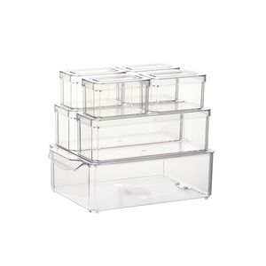 Transparent Refrigerator Organizer Bins Fridge Freezer Kitchen Cabinet Pantry Acrylic Food Organizer Storage Boxes Containers