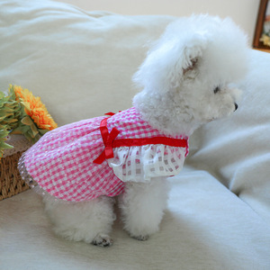 Produsen pakaian hewan peliharaan rok anjing kecil musim semi dan musim panas rok <span class=keywords><strong>Tartan</strong></span> pakaian anjing - Product Image 6