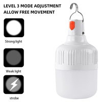 Lampe portable à intensité variable à suspendre, lampe de secours, ampoule rechargeable étanche, ampoule LED rechargeable