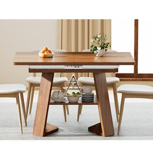Table à manger extensible en bois SENYU, rectangulaire, 4 places, design scandinave, meubles pour la maison - Product Image 3