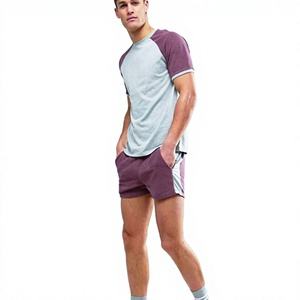 Men Raglan Sleeve T-<b>Shirt</b> O-Neck Color Blocked 100% Cotton Jersey Casual Wear Regular Fit Blank - Product Image 1