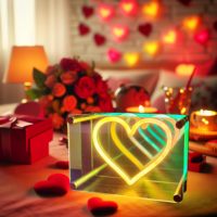 Lampe à LED en forme de cœur à mille couches de miroirs, lampe de table à LED Infinity pour une décoration romantique de fête à la maison
