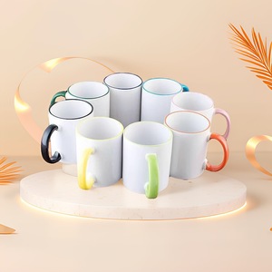 แก้วเซรามิคทรงหัวใจสีขาวส้ม สำหรับชา กาแฟ ของขวัญ ผลิตที่เจ้อเจียง - Product Image 3